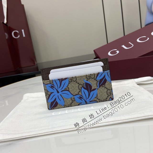 Gucci專櫃古馳2025早秋系列最新款花卉印花男女款卡包卡夾 jh2691型號：841149